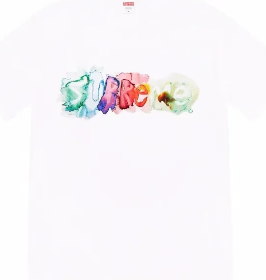 23SS Watercolor L M and S Black Color Letter TEE XL WATERCOLOR T-shirt Ink White sleeved Short 0607